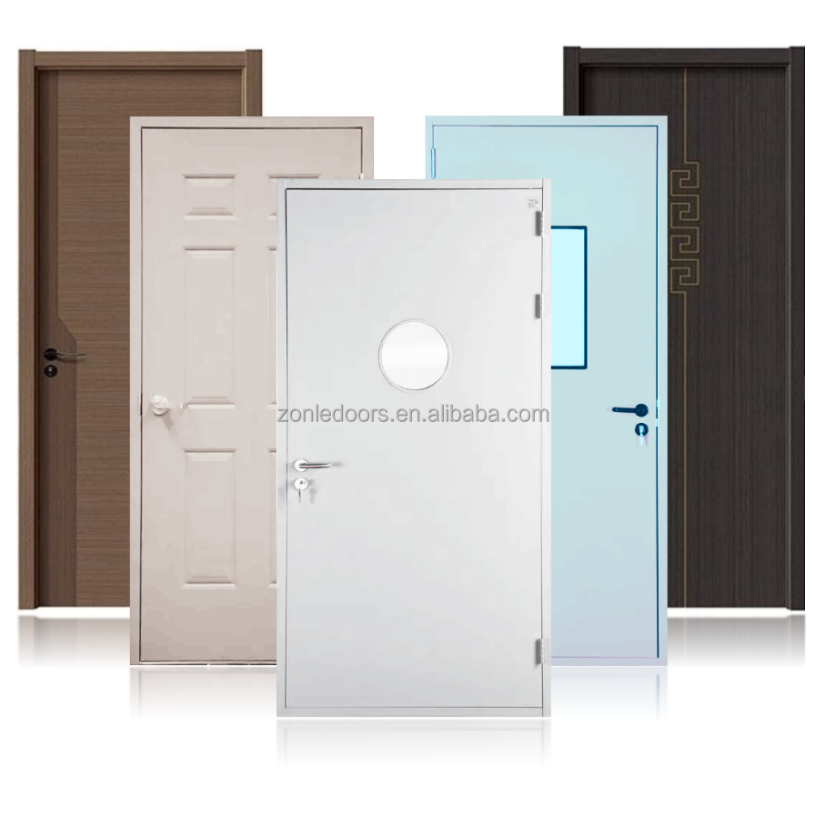 Surprise Price Simple Design white Bedroom Metal Doors Steel Fire Door with stainless steel door stopper