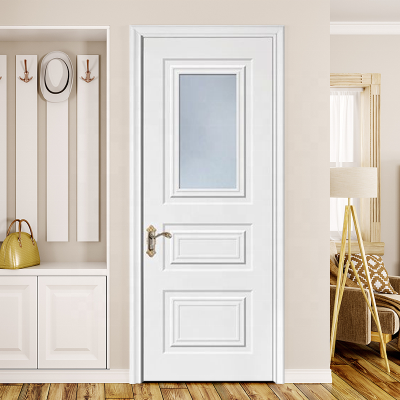 Cheap Price Interior Door Aluminum Single Bathroom Door With Lock Swing Glass Internal Toilet Doors