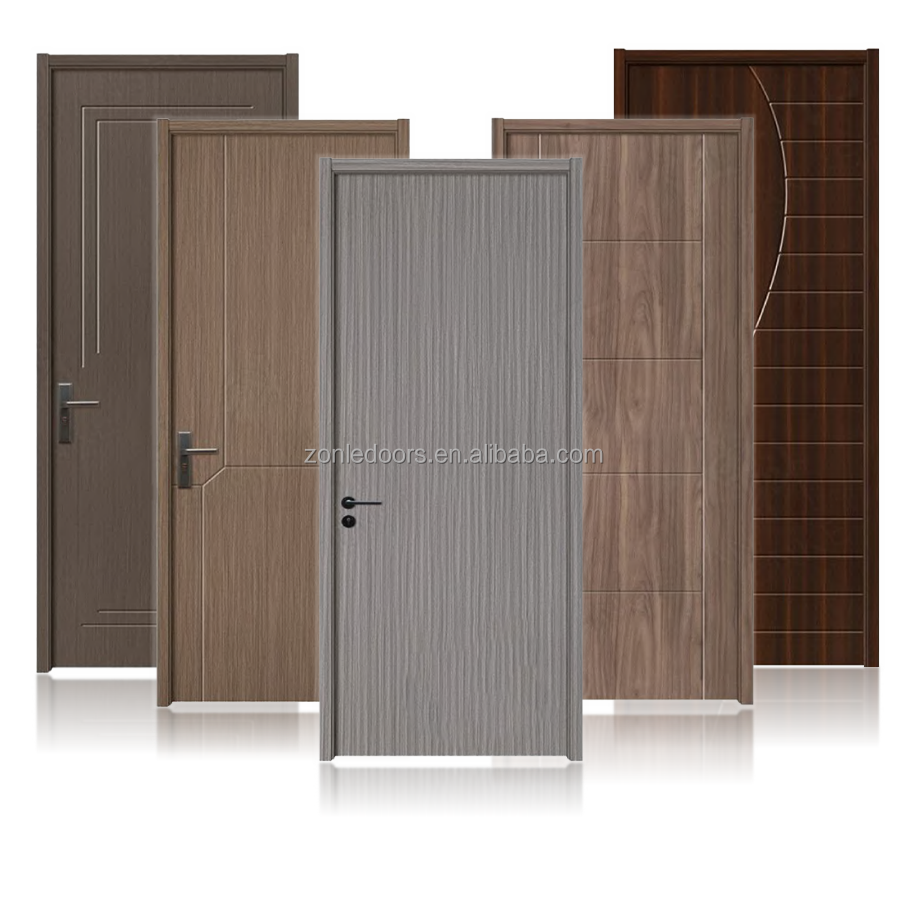 Waterproof WPC material toilet /bathroom door with smart lock