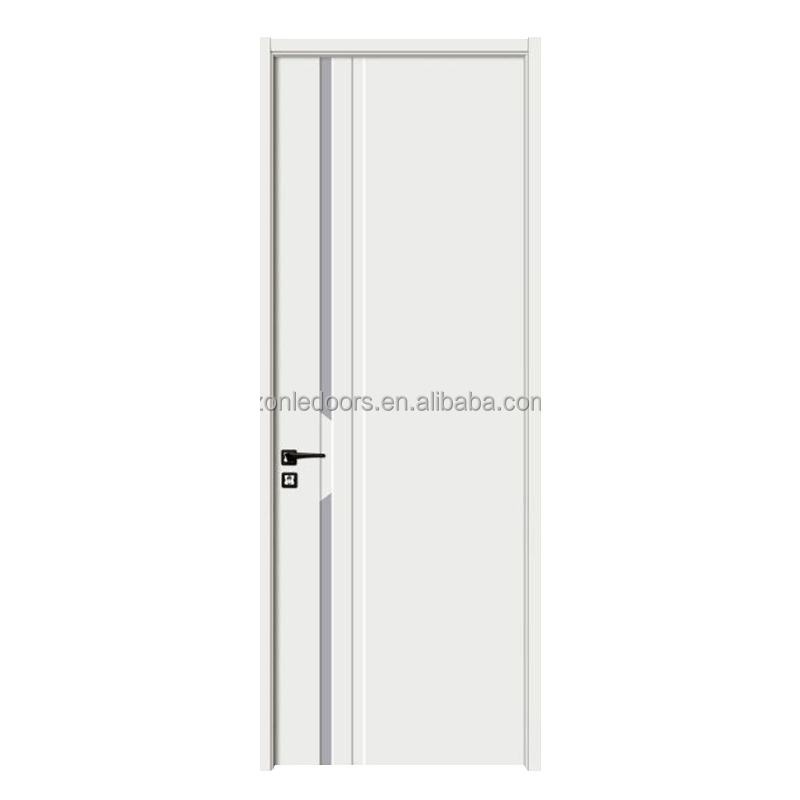 Luxury Swing Door Mdf Solid Wood Core Modern White Interior Doors Smart Lock