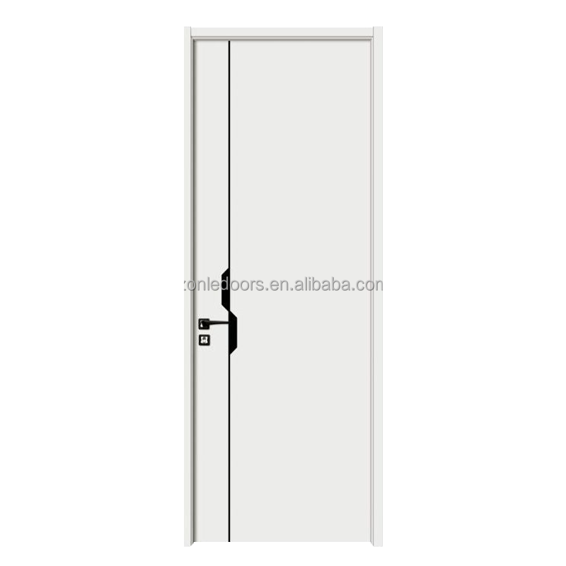 Luxury Swing Door Mdf Solid Wood Core Modern White Interior Doors Smart Lock