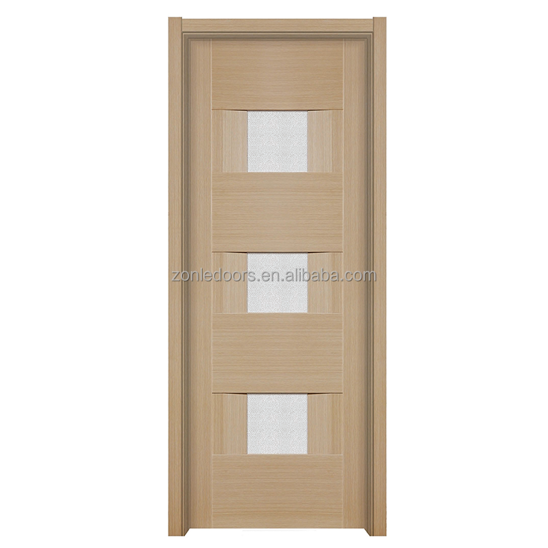 Modern Design Style Swing Single Panel Doors Residential Wood Interior House Door With Frames With Smart Lock