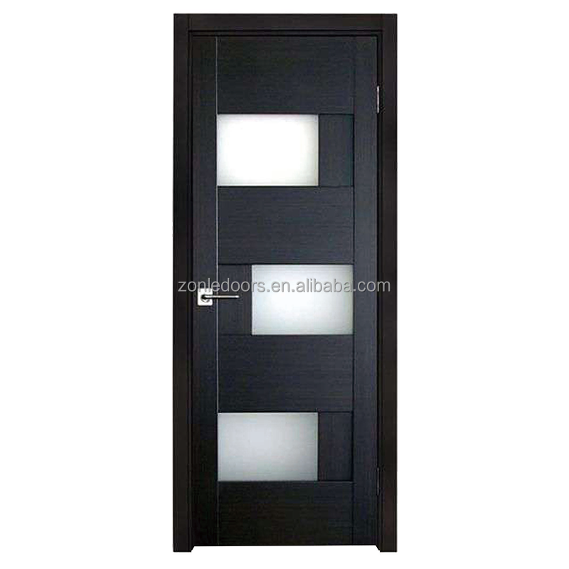 Modern Design Style Swing Single Panel Doors Residential Wood Interior House Door With Frames With Smart Lock