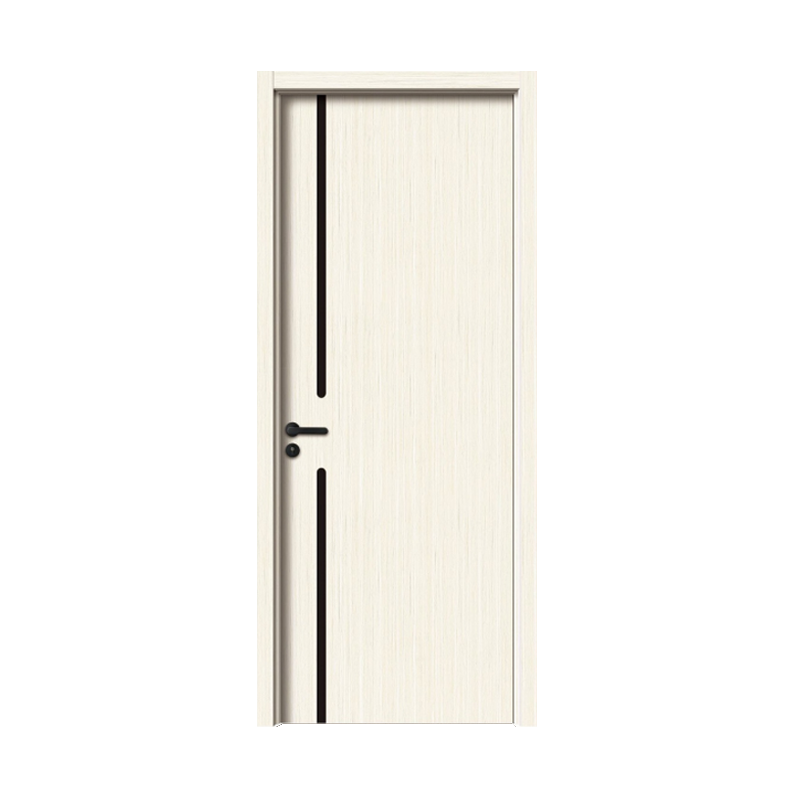 China China factory High Quality Luxury Interior Wooden Teak Wood Door Designs Plywood  Wooden Door PVC Plastic Interior Doors for House Room With smart lock with smart Lock