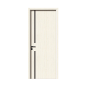 China China factory High Quality Luxury Interior Wooden Teak Wood Door Designs Plywood  Wooden Door PVC Plastic Interior Doors for House Room With smart lock with smart Lock