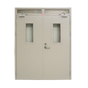 2024 CA Commercial building hotel used fire proof door entrance steel doors with smart lock with smart lock