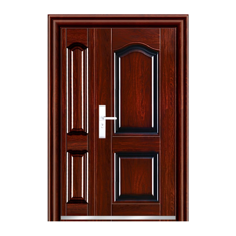 Chinese Armored Steel Metal Door One and Half Design Exterior Front Entrance Security Doors for Houses