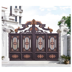 Hot selling American house main automatic fencing trellis aluminum wrought iron gate designs for Villa