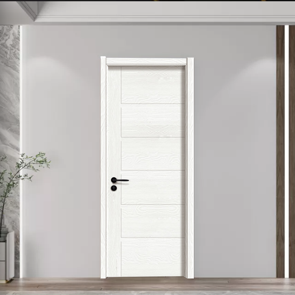 Cheap Price White WPC Simple Wood Door Other Soundproof Solid Teak Doors Interior Wooden Door For Hotel Bedroom