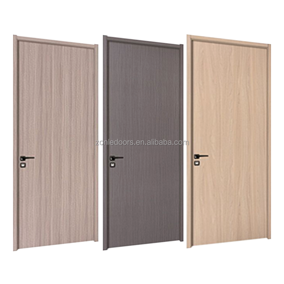 One-stop Service Cheap Wood Interior Door WPC 6 Panel Bedroom Doors With Smart Lock