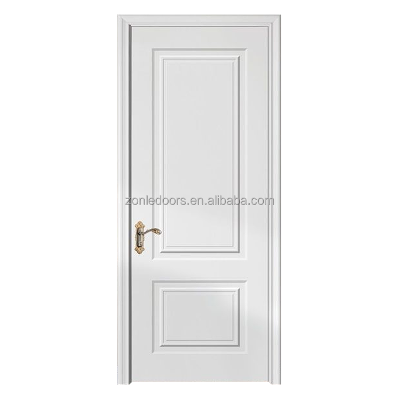 6 Panel Right-Handed Solid Core Textured Primed Composite Single Prehung exterior Door with smart lock