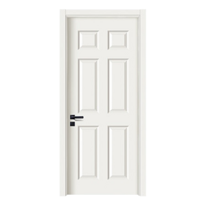 China China factory New Prehung Cheap Best Finished House 3 Panel French Shaker White Interior Designer Wooden Door For Sale With smart lock