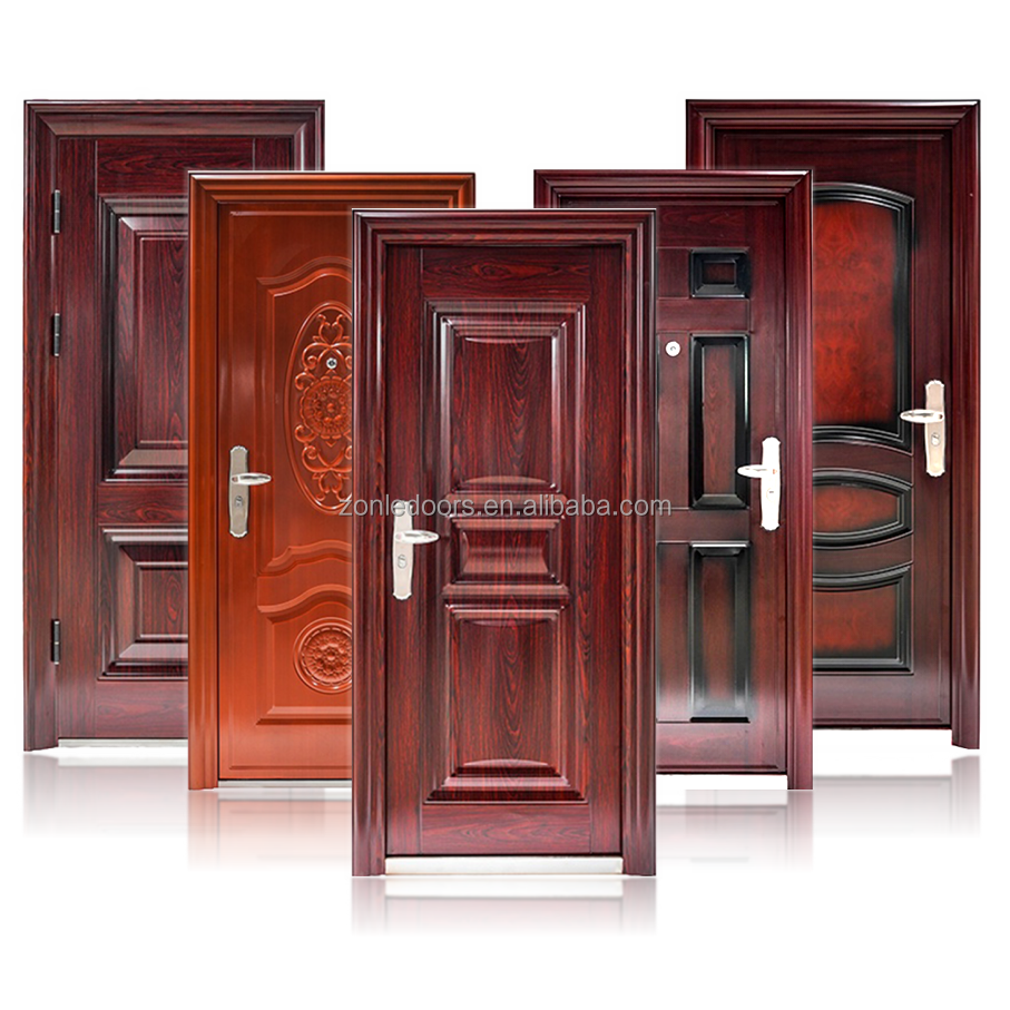 Latest Design Luxury Style CE China Supplier Cheapest Price Hot Sale Metal Security Steel Door with smart lock