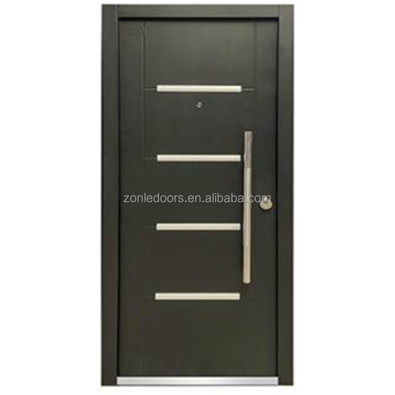 Wholesale Security Exterior Iron Entry Swing Professional Modern Wrought Used Commercial Steel Doors With Glass and Smart Lock