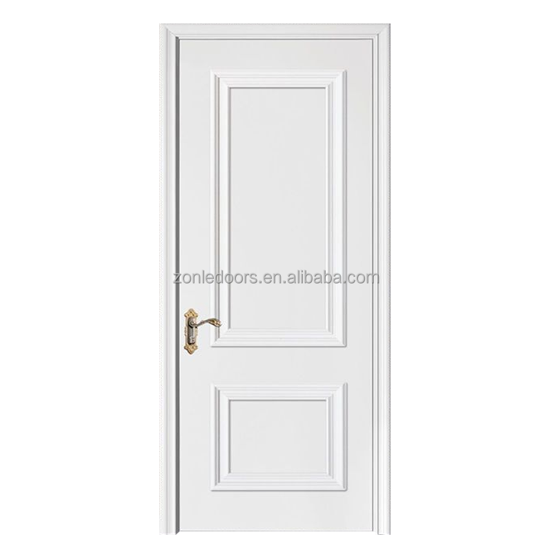 6 Panel Right-Handed Solid Core Textured Primed Composite Single Prehung exterior Door with smart lock