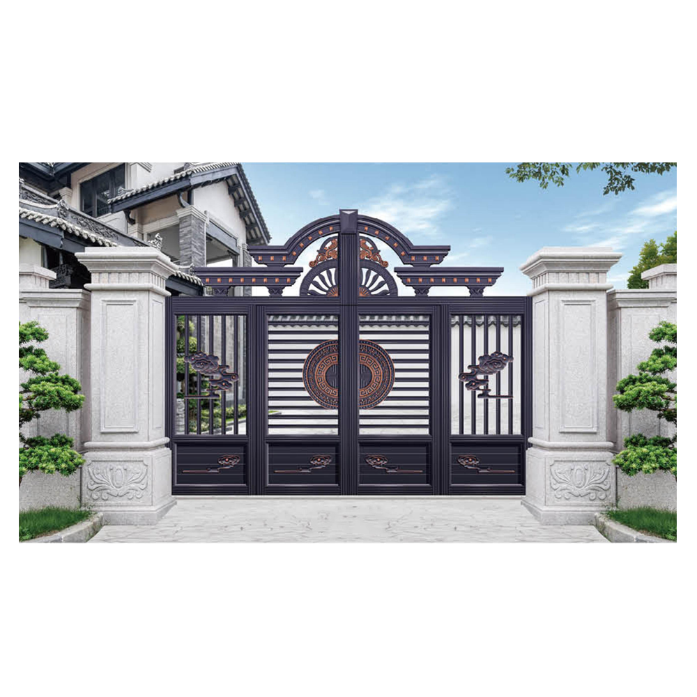 villa decorative doors single simple storm rustic wrought iron security Gate arch door mesh Design