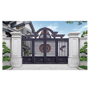 villa decorative doors single simple storm rustic wrought iron security Gate arch door mesh Design