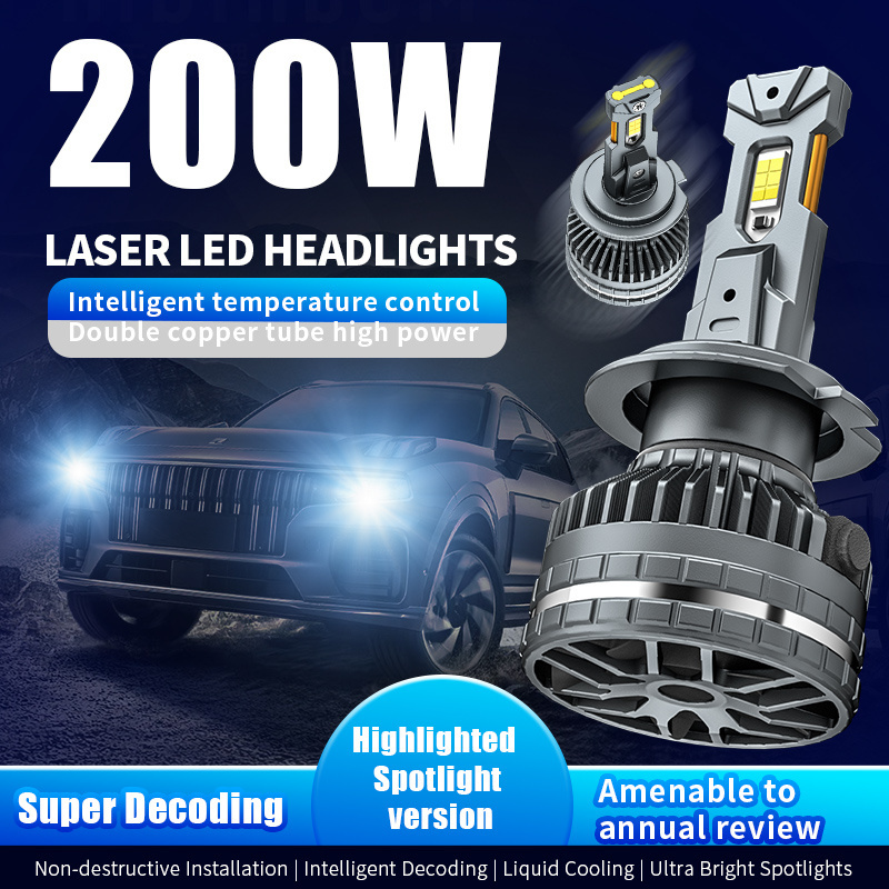 LED beads Car Light 200W 6000K 30000H Super Bright H1 H4 H7 H11 9005 9006 9012  Led Headlight Bulb 69800LM halogen lamp