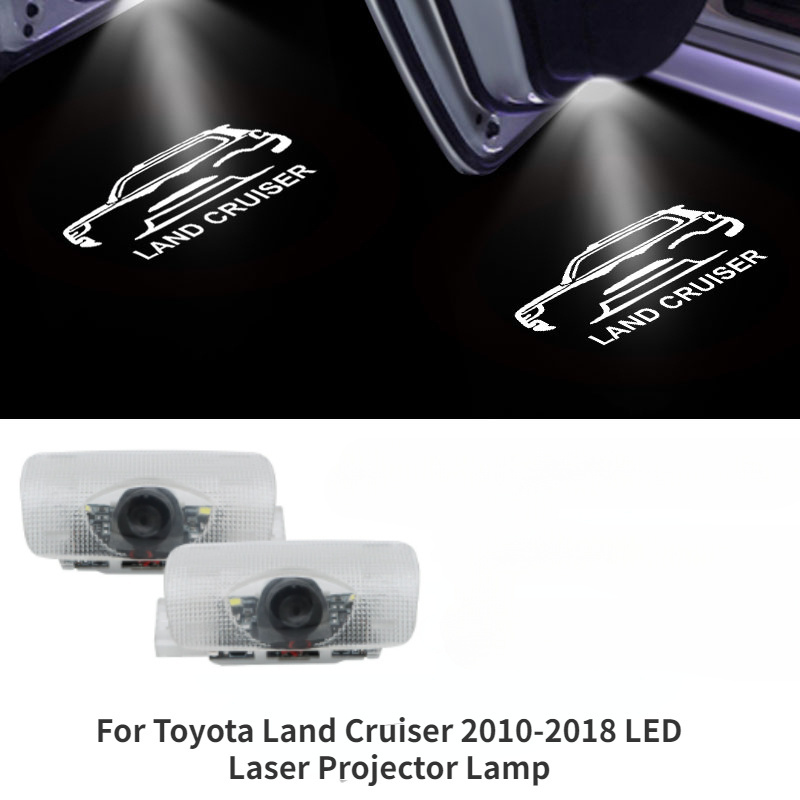 For Toyota Land Cruiser 2010-2018 Car Door Welcome Light Logo LED Laser Projector Lamp Ghost Shadow Light Car Door Light