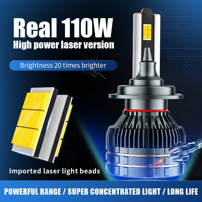 halogen lamp LED beads Car Light 100W 6000K 30000H Super Bright H1 H4 H7 H11 9005 9006 9012 Led Headlight Bulb 39800LM