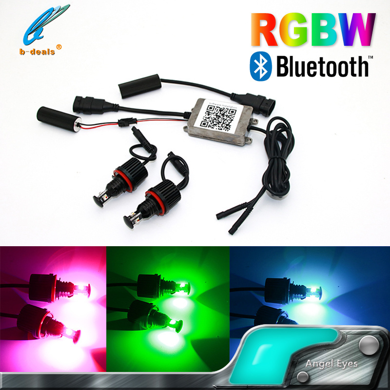 RGB Car headlights Angel Eyes 40W B for BMW E92 H8 E82 E90 E60 LCI X5  LED Marker