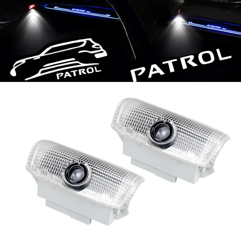 Patrol Car Door Light LED Courtesy Welcome Light Patrol Logo Light For Nissan Patrol Y62 Y61 Car Style Nissan LED Puddle Lamp