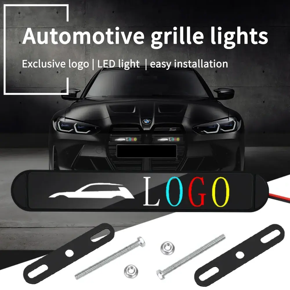 Car Motorcycle daytime running lights Logo LED Front Grille sign Badge Illuminated medium net Emblem for Audi A1 A3 A8 Q1 Q3 R8