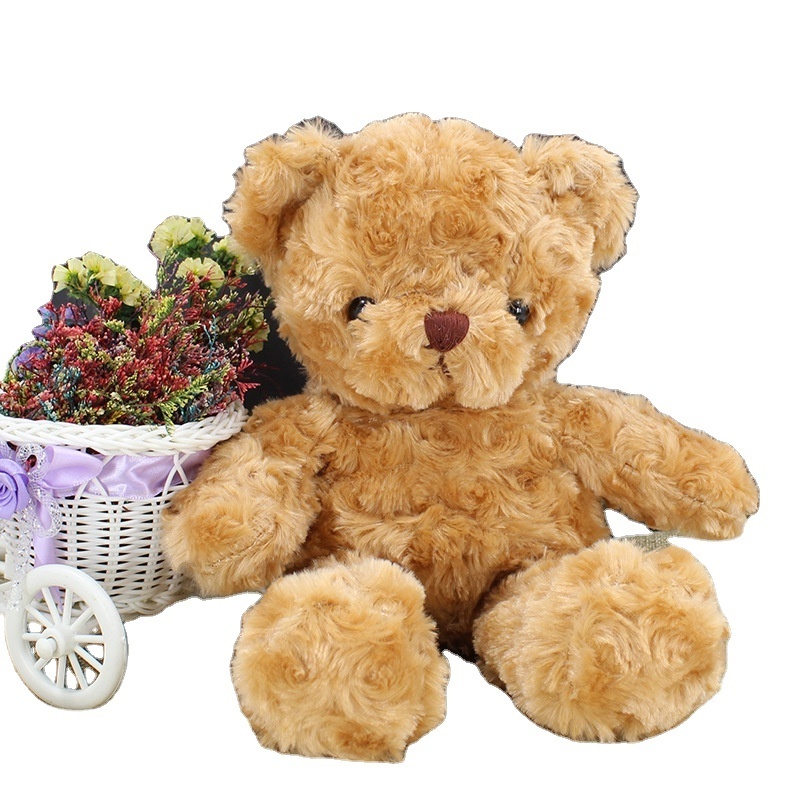 12inch 30cm Beautiful white and brown Girls soft stuffed pocket plush toys Teddy Bear with zipper