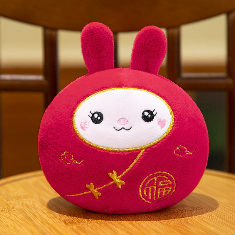 Year of the Rabbit plush toy red rabbit doll mascot of the Year of the Rabbit Stuff Animals