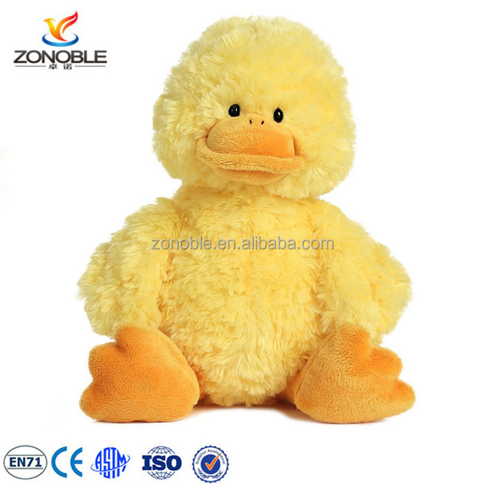 New cute soft plush toy duck furry promotional stuffed yellow duck