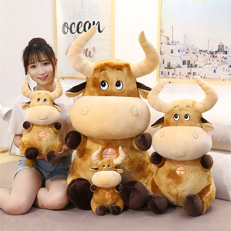 2021 Wholesale new style soft stuffed bull cow simulated animal plush toy bull