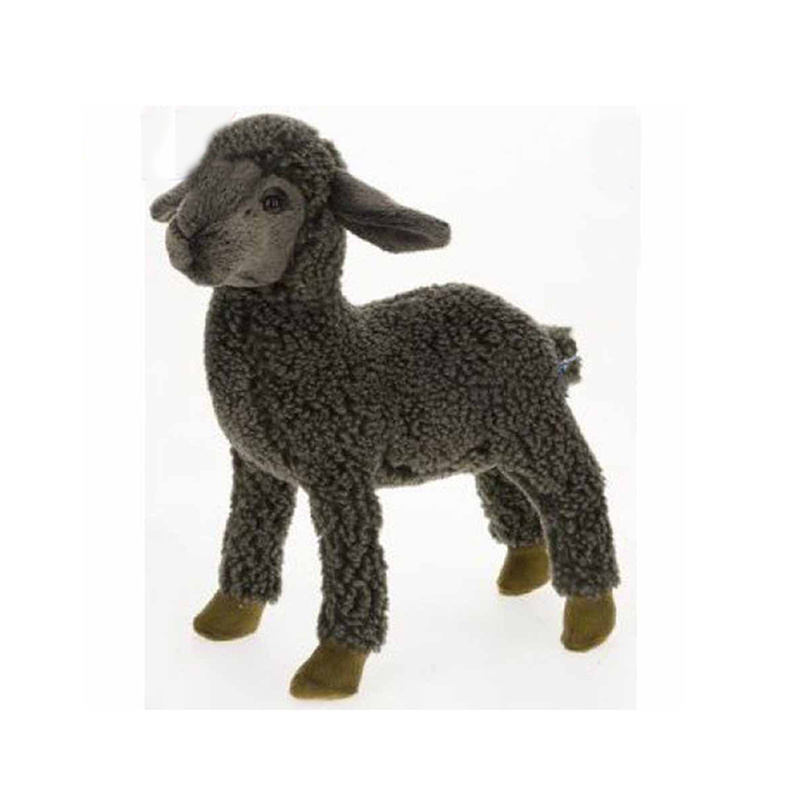 Custom realistic black standing stuffed animal plush goat soft toy