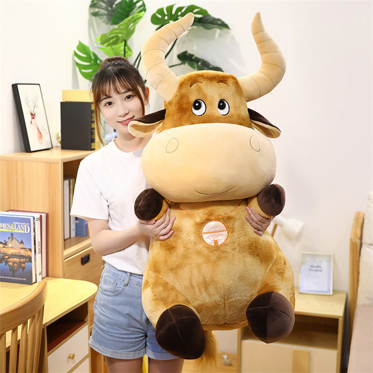 2021 Wholesale new style soft stuffed bull cow simulated animal plush toy bull