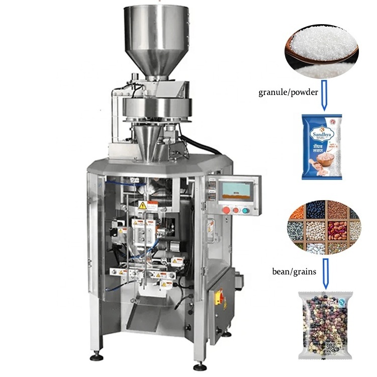 Automatic food weighing packaging vffs sachet packing machine for rice/oats/salt/powder