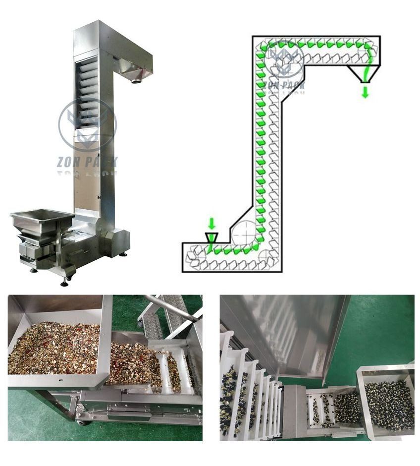 High speed vertical Z shape bucket elevator chip conveyor for food in conveyors