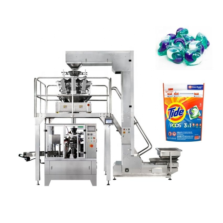 Automatic Water Soluble Detergent Pods / Laundry Pods Counting Pouch Packaging Machine