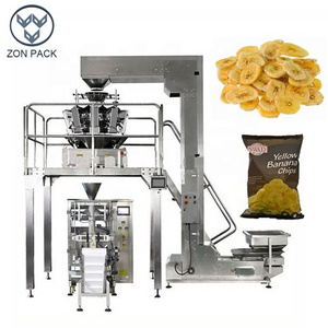 Automatic Weighing Pillow Plastic Bag Food Snacks Banana Chips Dry Nuts Pouch Packaging Machine