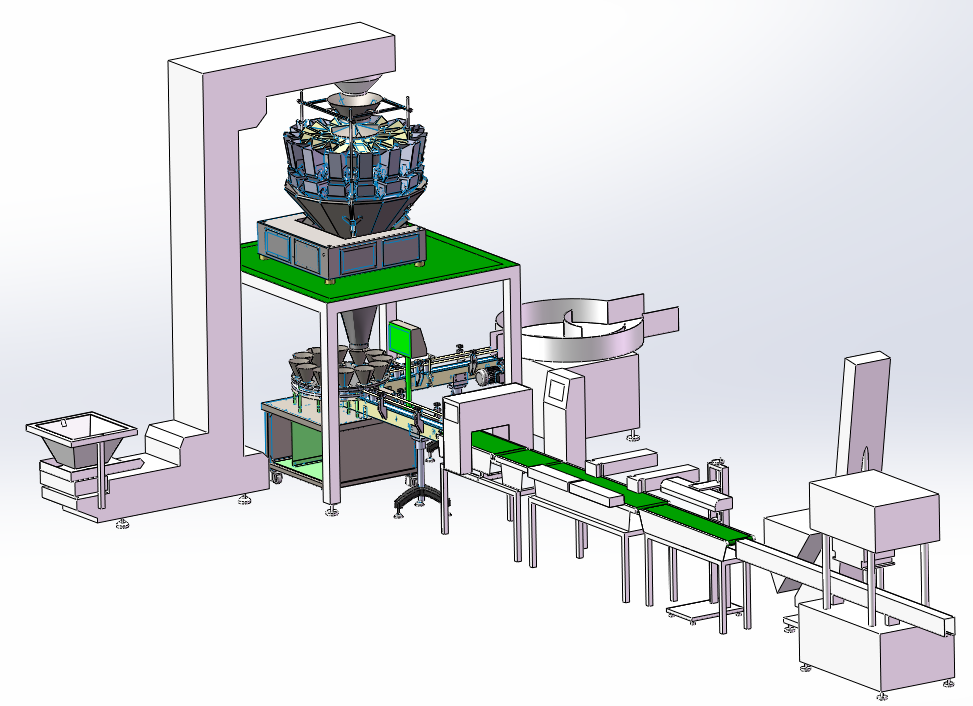 Automatic Bottle Packing Line Spices Granule Powder Weighing Filling Machine