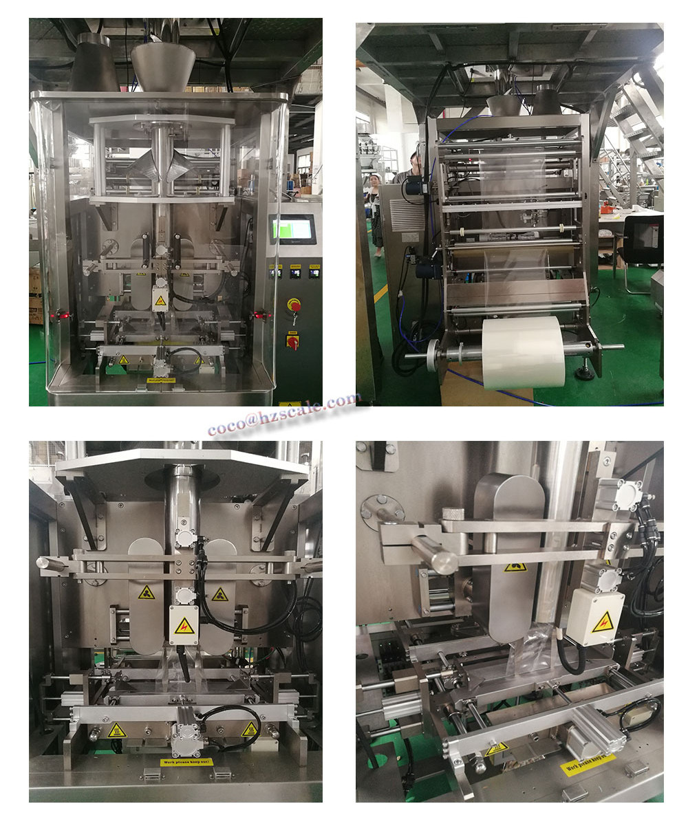 Automatic Weighing Pillow Plastic Bag Food Snacks Banana Chips Dry Nuts Pouch Packaging Machine