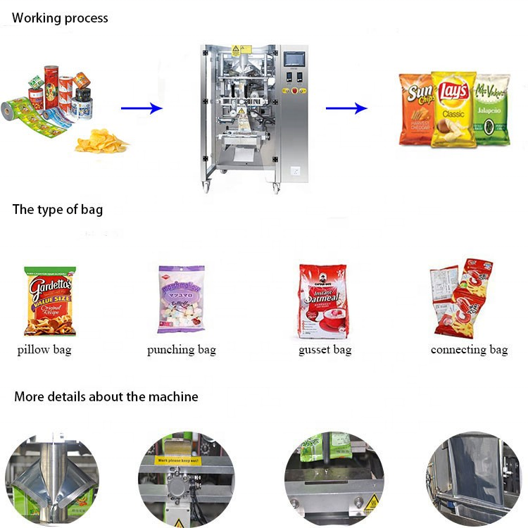 Multifunction potato fries frozen food french fries packaging machine for food pack