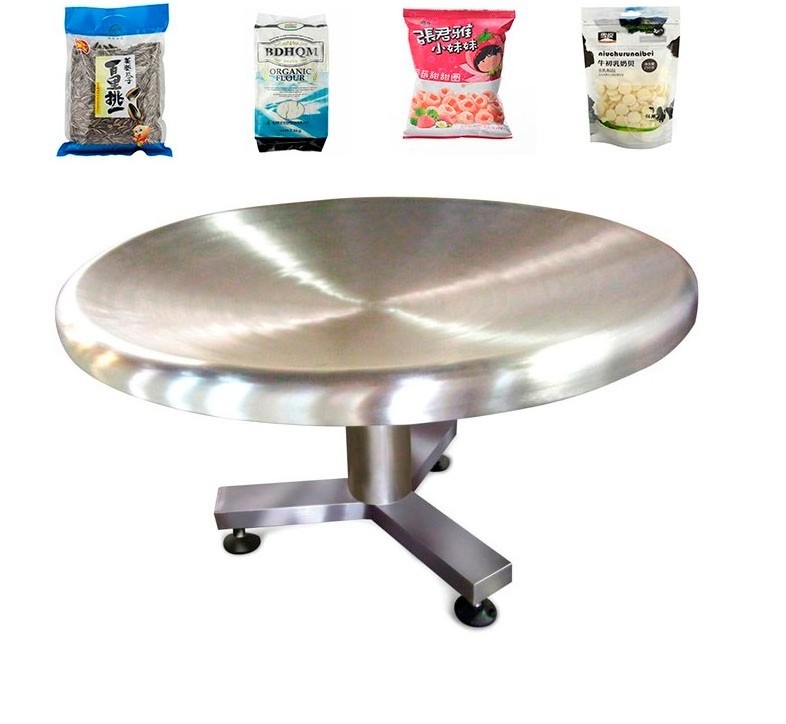 High efficiency 304 stainless steel rotating rotary collecting bag packing accumulation table