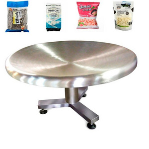 High efficiency 304 stainless steel rotating rotary collecting bag packing accumulation table