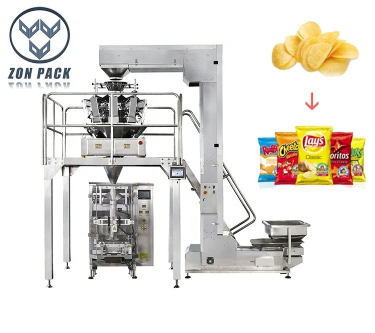 Multi-Function Weighing Vertical Food Snacks Packaging Potato Chips Packing Machine