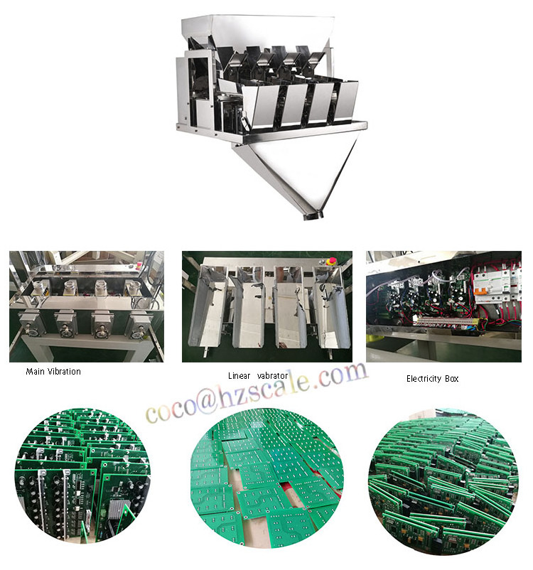 4 Heads Linear weigher seeds rice weighing packing machine