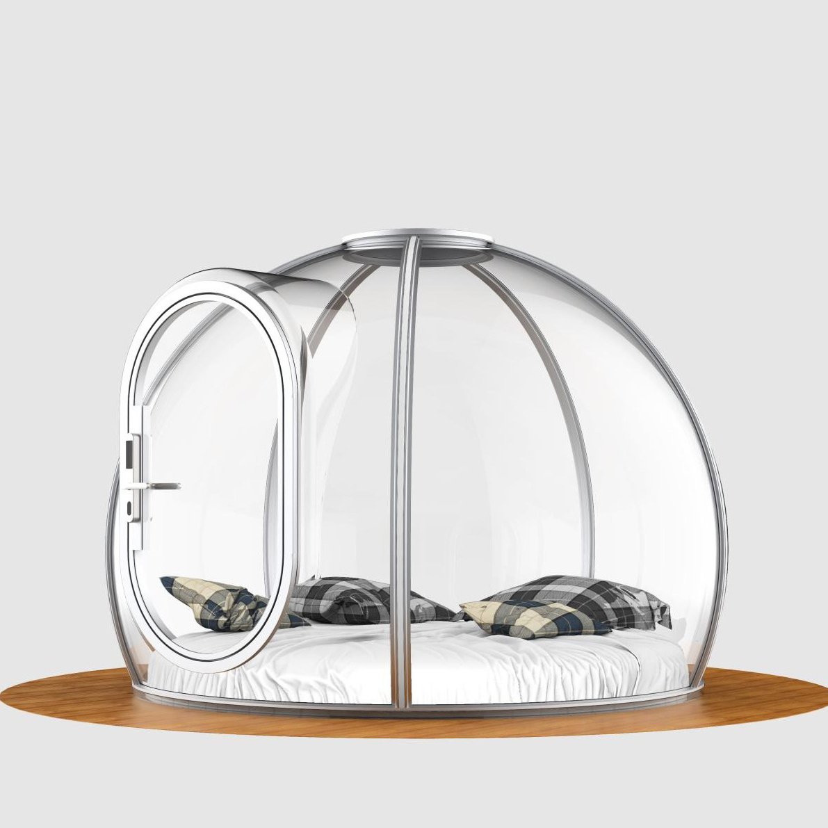 Zonron Outdoor Modern Polycarbonate Transparent Dome Sunroom PC Roof Spa Round Spherical Glass Sunroom