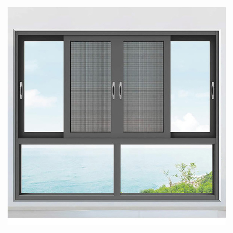 Zonron Energy Efficient Hurricane Impact Black Aluminum Windows Soundproof Glass Silding Window replacement windows