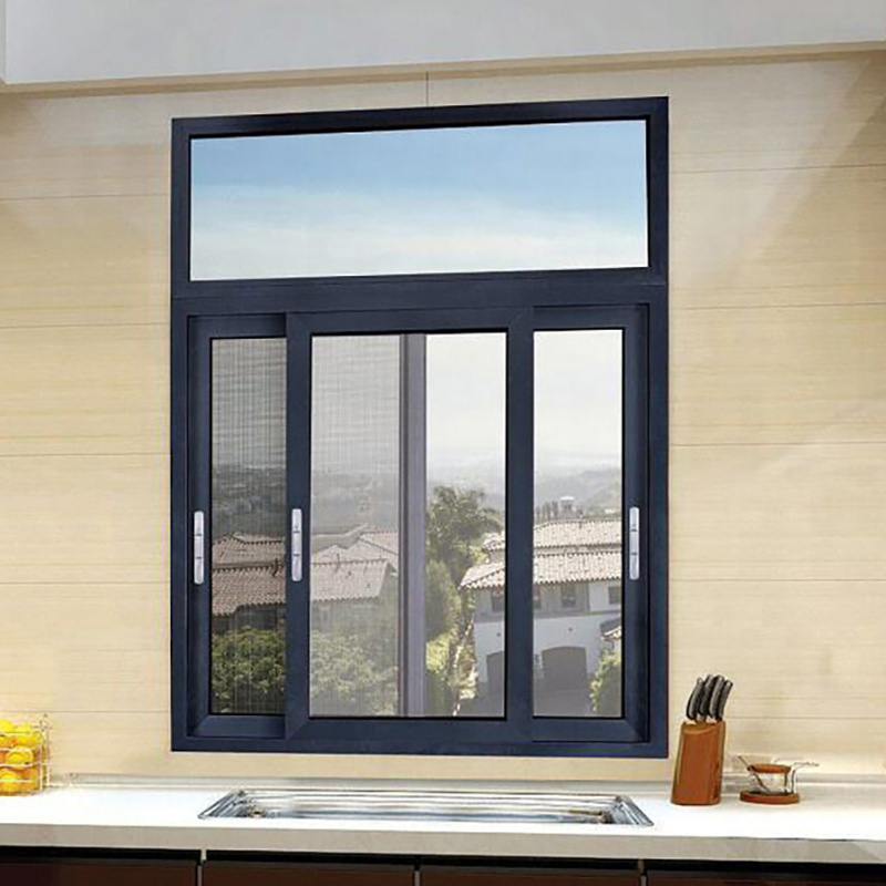 Zonron Energy Efficient Hurricane Impact Black Aluminum Windows Soundproof Glass Silding Window replacement windows