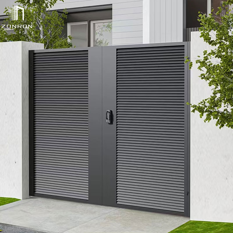 Zonron High Standard Villa Security Aluminum Alloy Gate Anti-theft Automatic Induction System Swing Gate