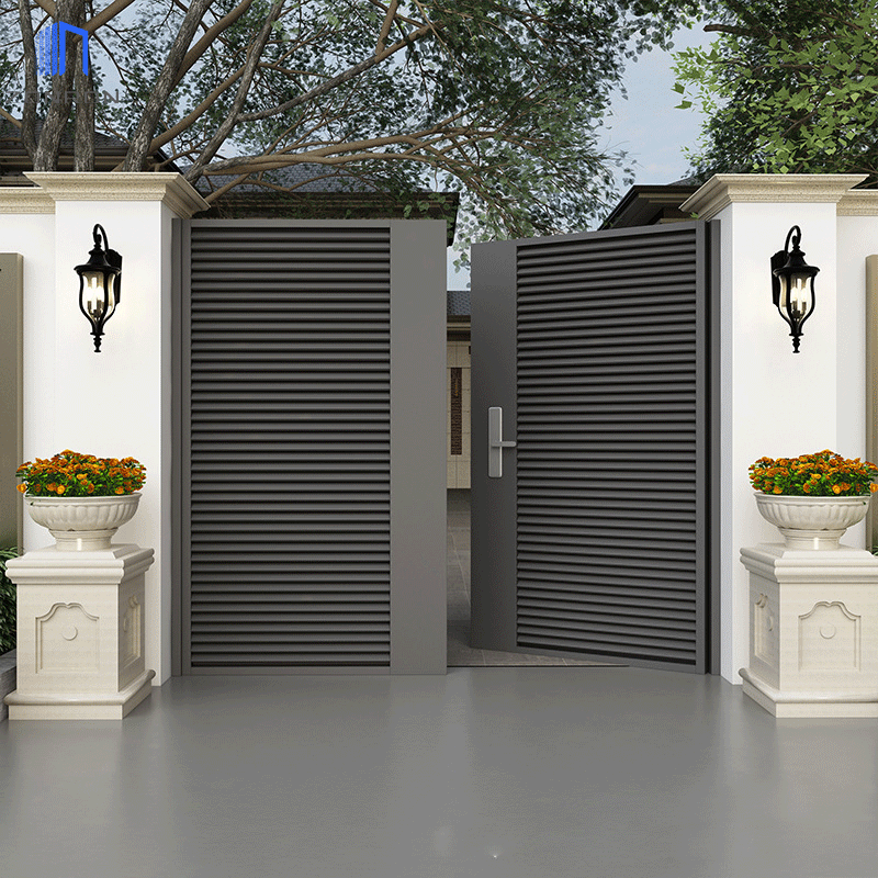 Zonron Villa Swing Gate Designs And Garden Modern Retractable Customized Color Painting Automatic Electric System Outdoor Gate