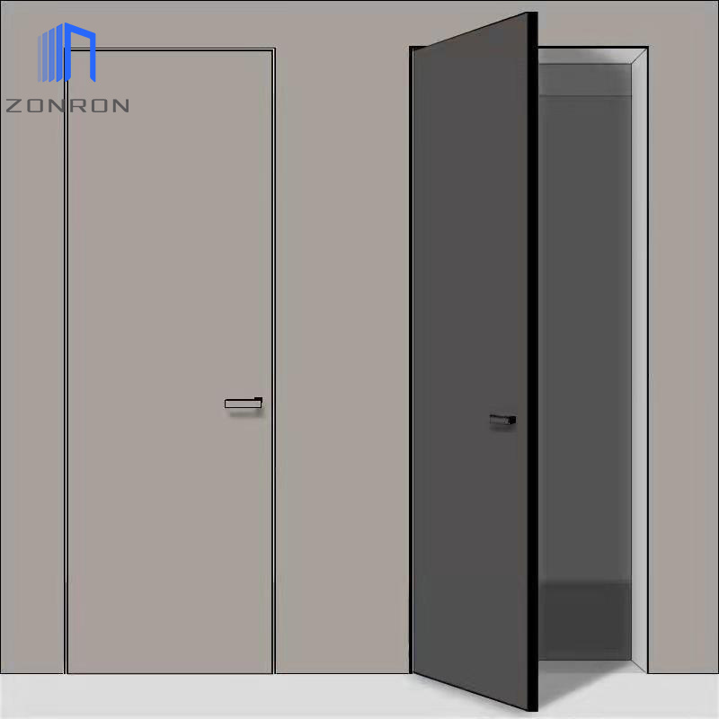 Zonron Wooden Crystal Carbon Slab Doors Porte Interne Interior Swing Doors With Frames Waterproof wood door